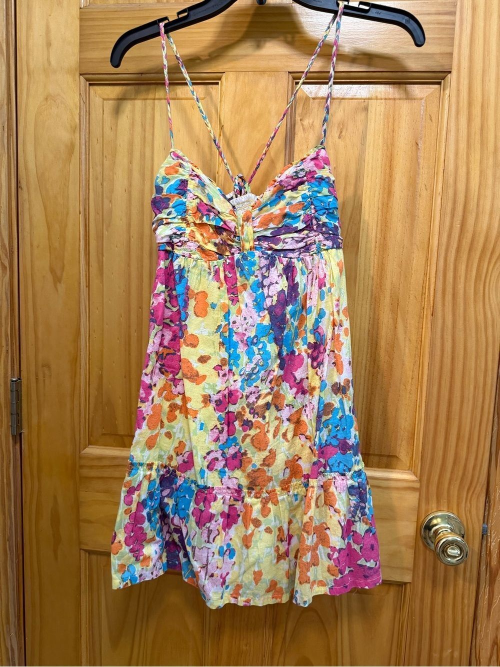 VTG Abercrombie & Fitch Colorful Floral Sundress with Braided Straps size M